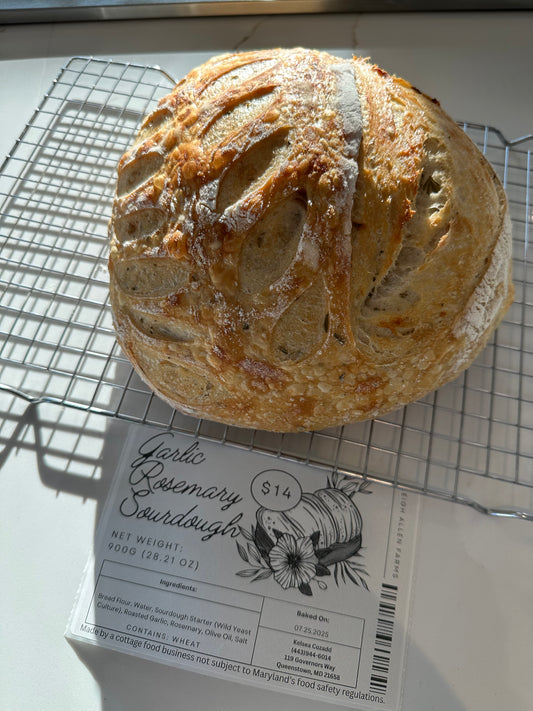 Pre-Order: Garlic Rosemary Sourdough Boule