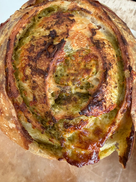 Pre-Order: Pesto Mozzarella Sourdough Boule